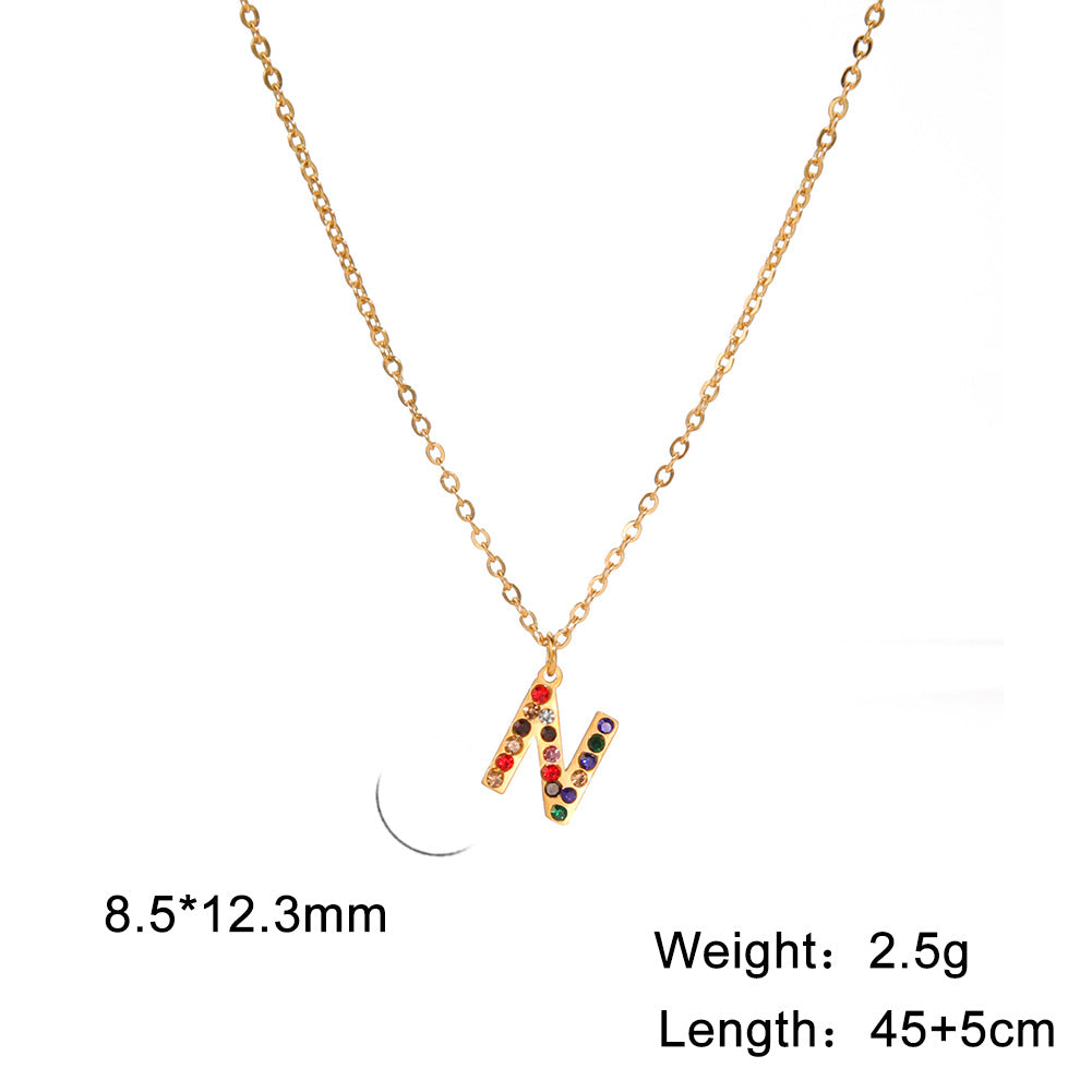 Titanium Steel Light Luxury And Simplicity Colorful Necklaces