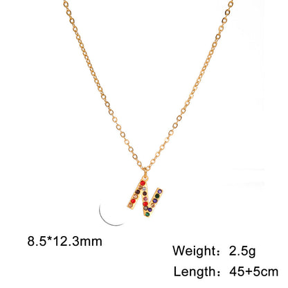 Titanium Steel Light Luxury And Simplicity Colorful Necklaces
