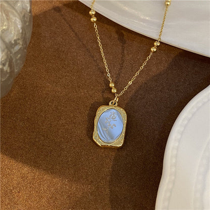 Mirror Rose Sweater Chain Graceful Titanium Necklaces