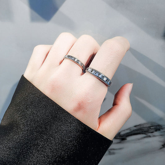Women's & Men's & Couple Korean Style Simple Cold And Letters Rings