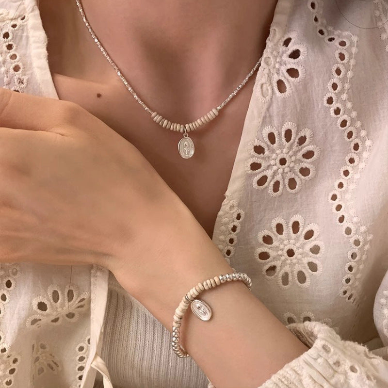 Women's Tulip Turquoise Sier Fashionable Exquisite Light Luxury High-grade Necklaces