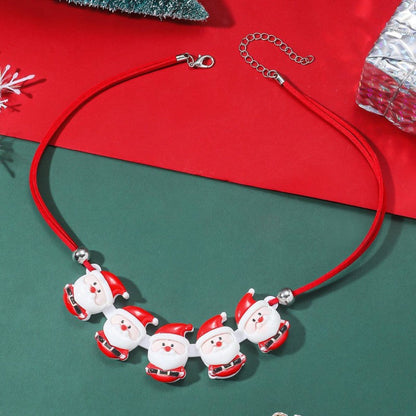 Creativity Santa Claus Gingerbread Man Bell Necklaces