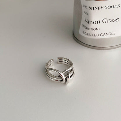 Women's Retro Distressed Geometric Open Trendy Niche Rings