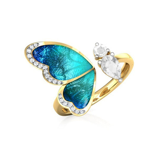 Women's Ornament Creative Opening Butterfly Fashion Insect Rings