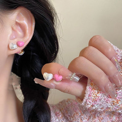 Heart Pearl Female Fashion Style Graceful Ear Rings