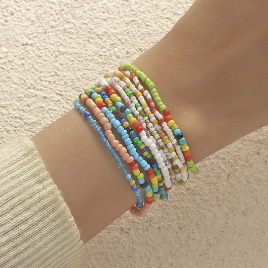 Fresh Sweet Handmade Woven Beads Female Bracelets