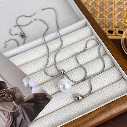 Pull-out Adjustable Pearl High-grade Design Sense Necklaces