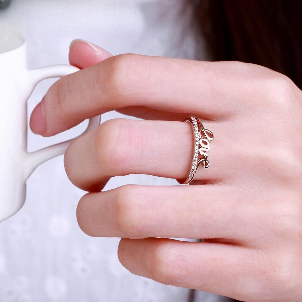 Women's Letter Fashion Inlaid Zircon Lot Rings