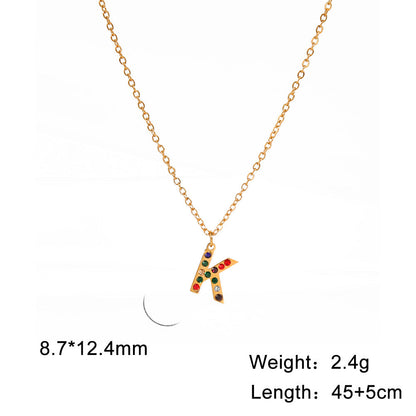 Titanium Steel Light Luxury And Simplicity Colorful Necklaces