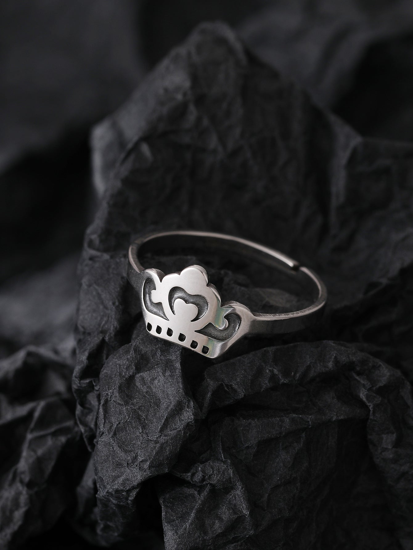 Cute Night Glow Ornament Fashion Geometric Stainless Steel Rings