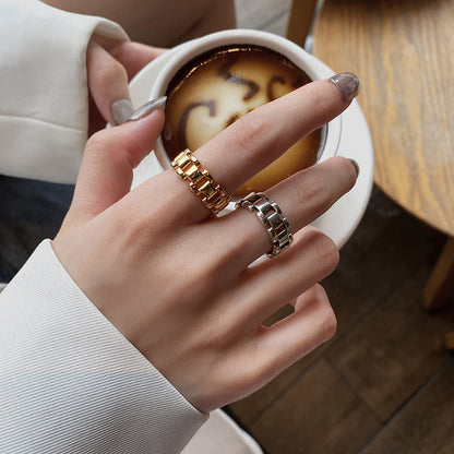 Women's Fashion Retro Watch Chain Creative Design Rings