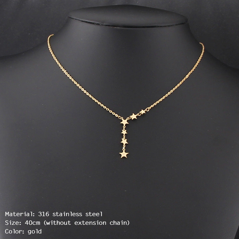 And Moon Pendant Clavicle Chain Stainless Necklaces