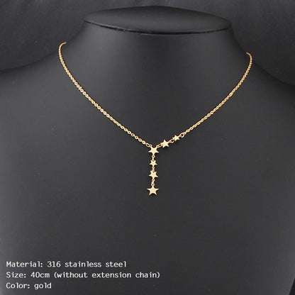 And Moon Pendant Clavicle Chain Stainless Necklaces