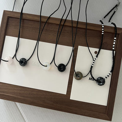 Black Rope Fashion Commuter Geometric Clavicle Chain Necklaces