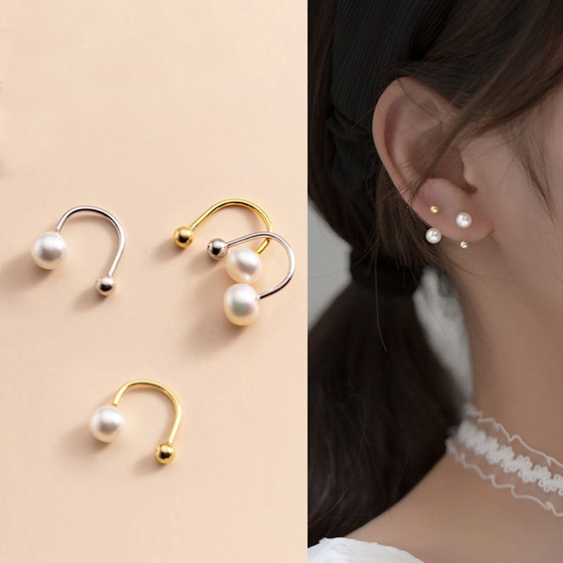 Women's Pearl For Fresh Simple Korean Style Ear Hook Earrings