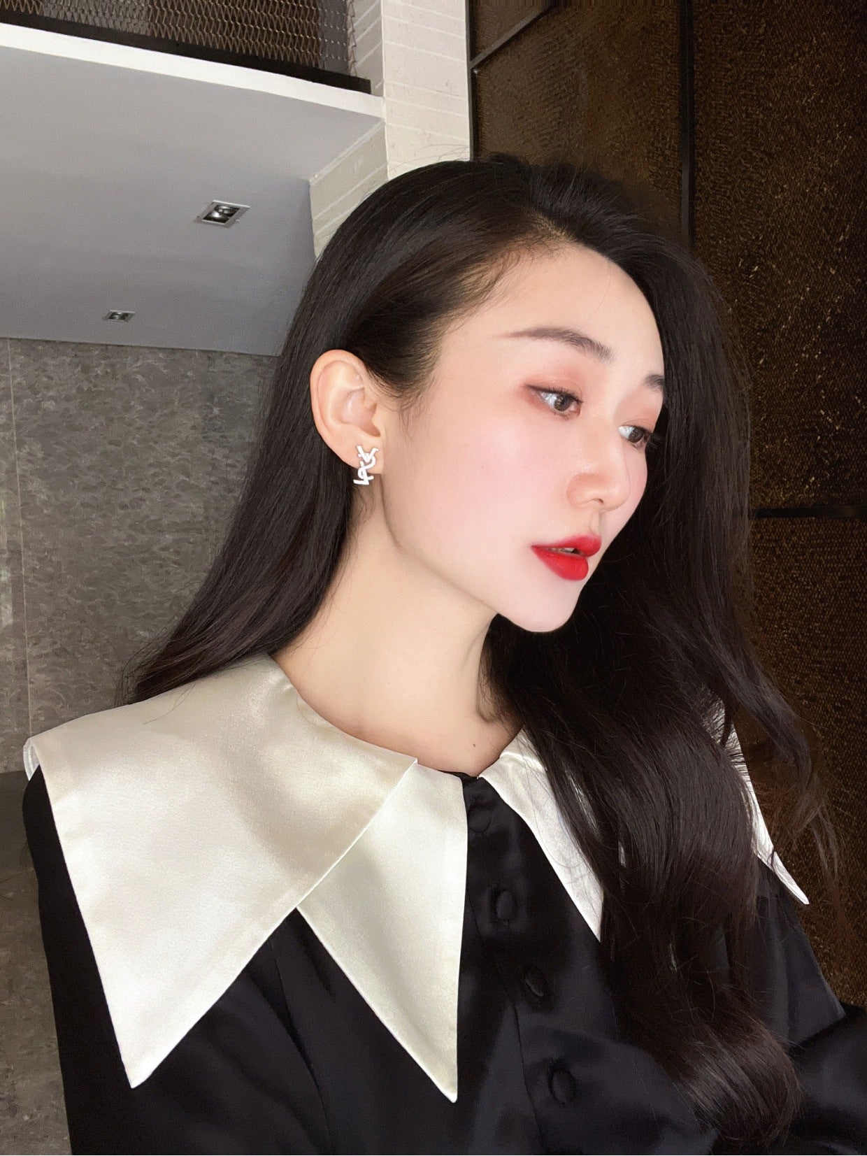 Letter Exquisite Sier Simple Personalized Sweet Earrings