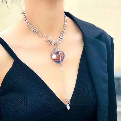 Minority Design Glass Pearl Big Love Trendy Necklaces