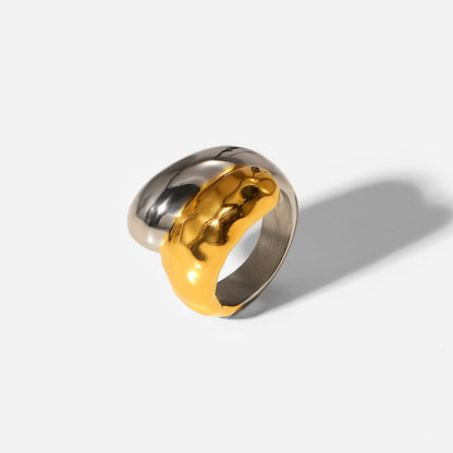 Stainless Steel Punk Connection Color Cross Rings