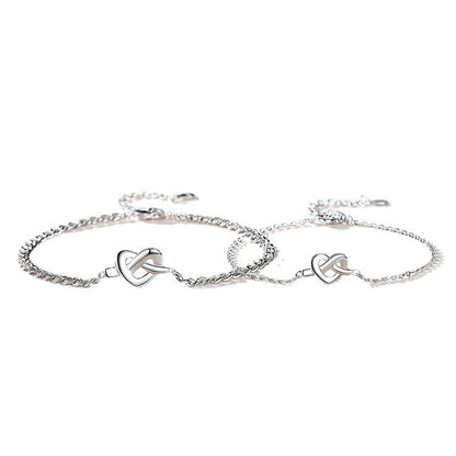Sterling Sier Truelove Knot Couple Cold Wind Interwoven Love Bracelets