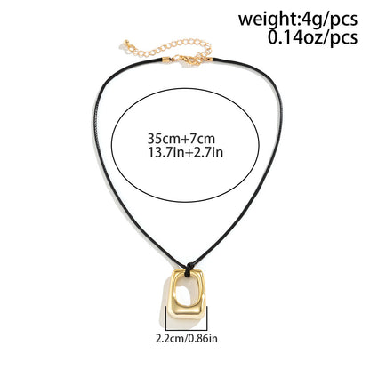 Ornament Simple Geometric Heart Shape Hollow Out Pendant Necklaces