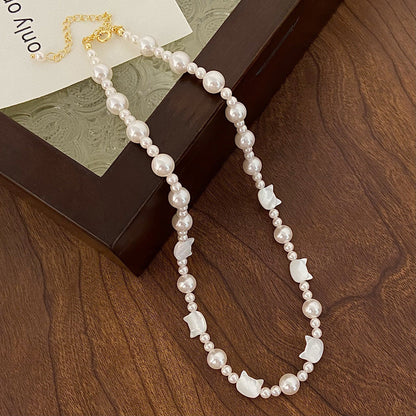 Ni Natural Cat Fritillary Pearl Female Necklaces