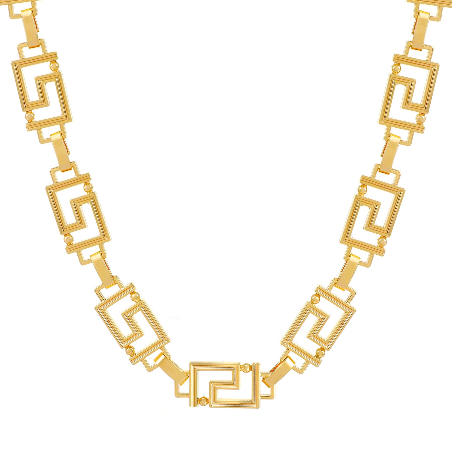 Women's & Men's & Geometric Three-dimensional Great Wall Pattern Hip Hop Necklaces