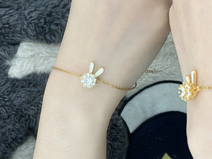 Women's Micro Inlay Rabbit Ear Long Spring Necklaces