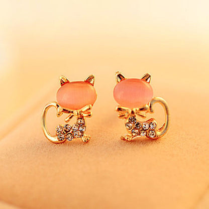 Shining Selling Cute Kitten Ear Korean Earrings