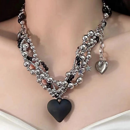 Women's Love Beaded Classic Style Hip Hop Cold Necklaces