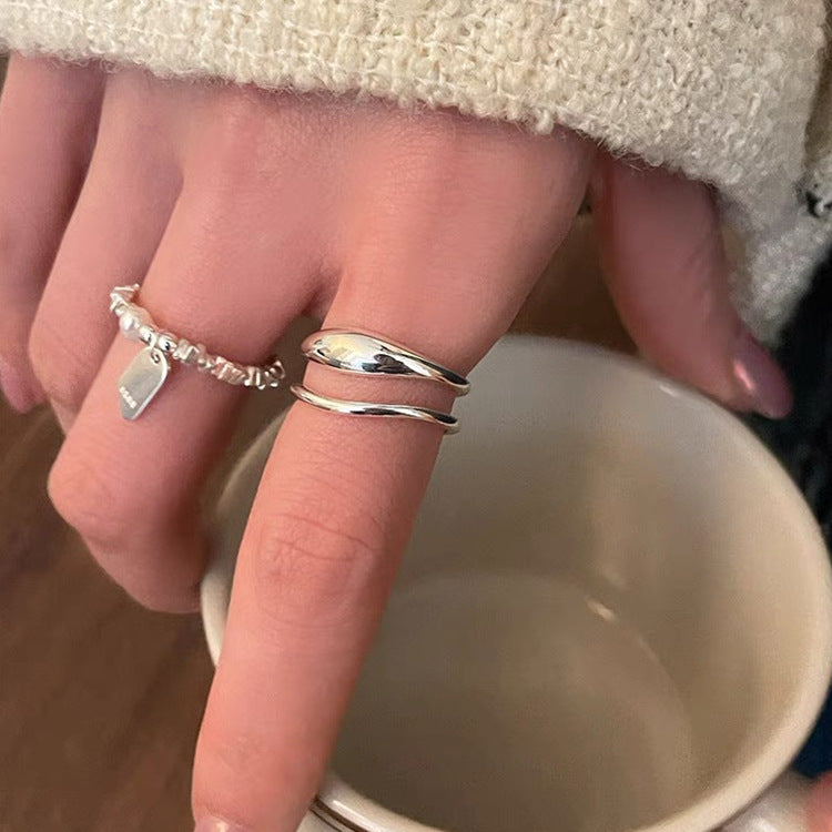 Small Pieces Of Sier Pearl Female Rings