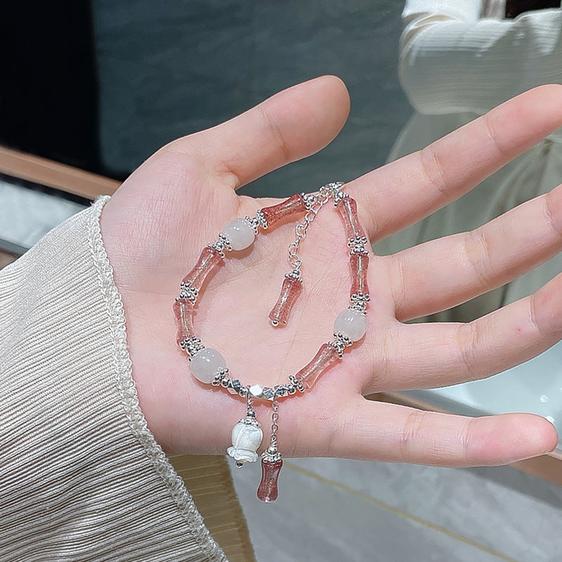 Crystal Stall Strawberry Quartz Lucky Attracting Bracelets