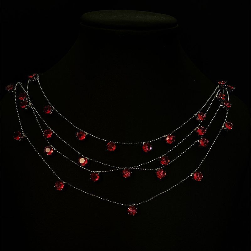 Starry Rose Zircon Fashion Wedding Tassel Necklaces