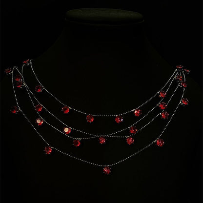 Starry Rose Zircon Fashion Wedding Tassel Necklaces