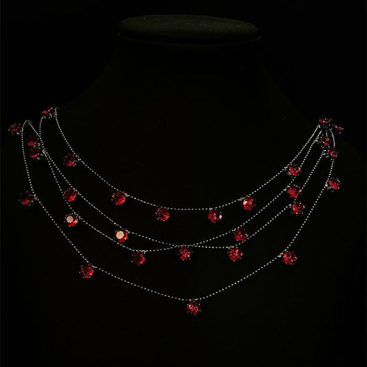 Starry Rose Zircon Fashion Wedding Tassel Necklaces