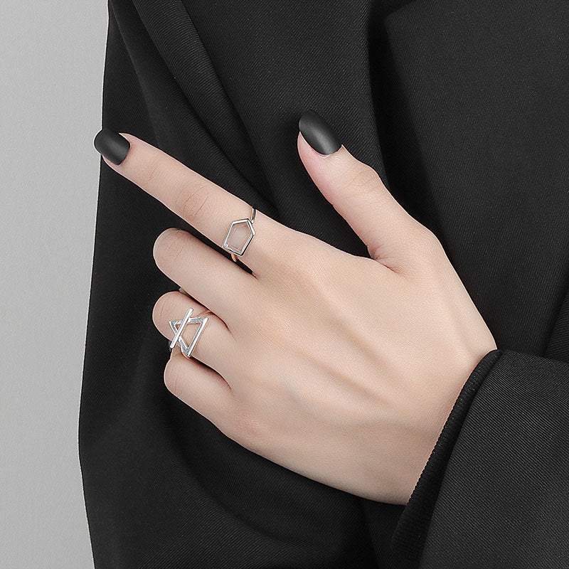 Women's Style Niche Design Simple Geometric Triangle Rings