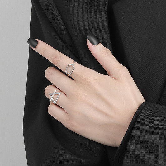Women's Style Niche Design Simple Geometric Triangle Rings