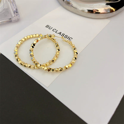 Simple Geometric Diamond Broken Sliver Beads Earrings