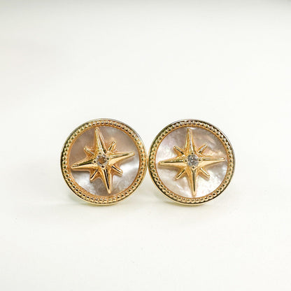 Retro Style Copper Plated Gold Sier Earrings