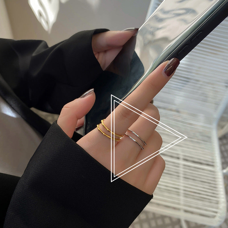 Layer Bamboo Geometric Fashion Fashionmonger Open Rings