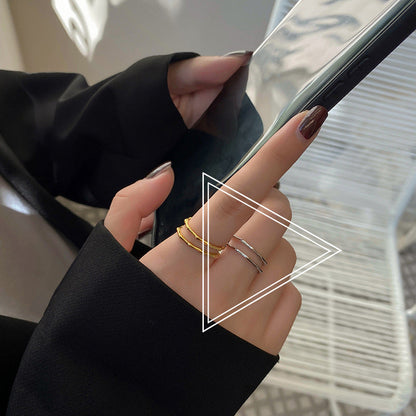 Layer Bamboo Geometric Fashion Fashionmonger Open Rings