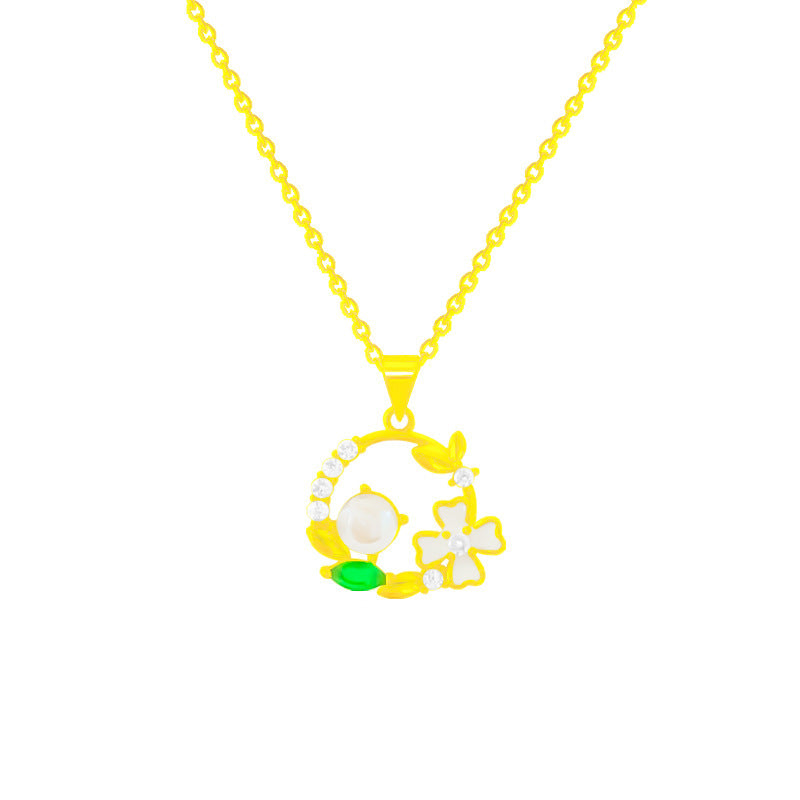 Women's Summer Beautiful Petals Ornament Light Luxury Minority Trendy Sweet Necklaces