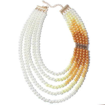 Women's Fashionable Elegant Pearl Sweater Chain Beaded Necklaces