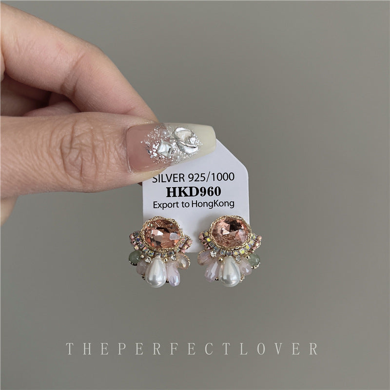 Color Crystal Zircon Pearl Design High Rings