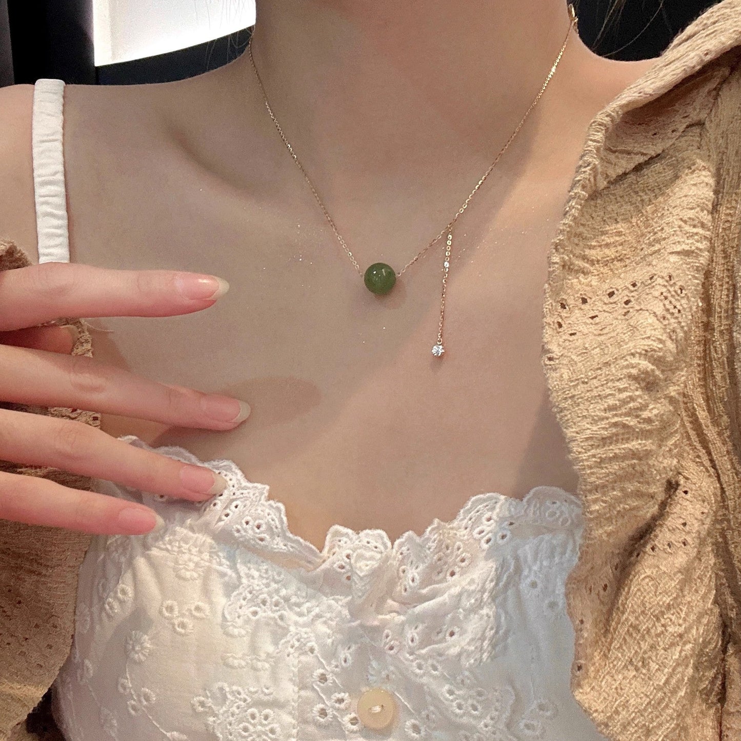 Jade Female Light Luxury Minority High Necklaces