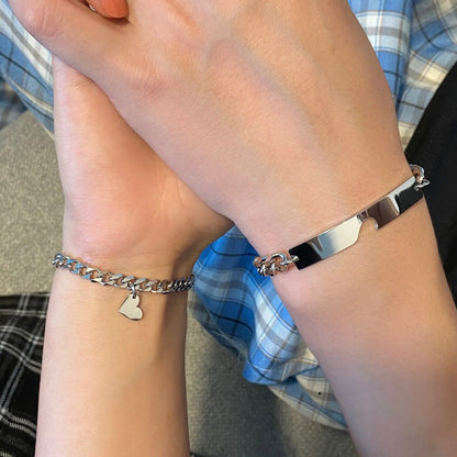 Style Girlfriends Valentine Gift Square Plate Bracelets