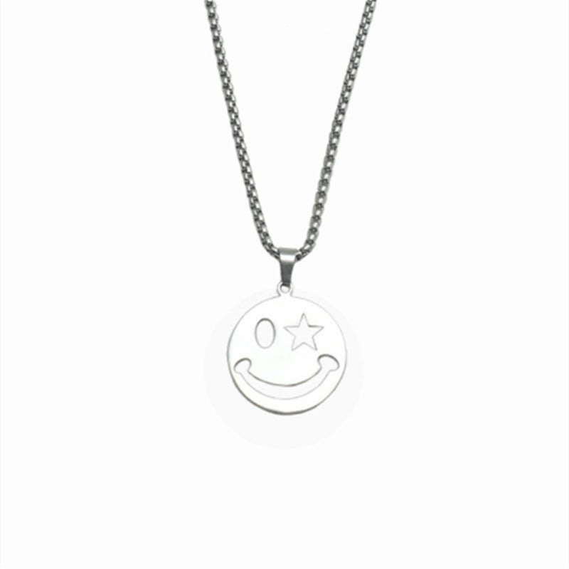 Women's Trendy Hip Hop Smiley Simple Personalized Necklaces