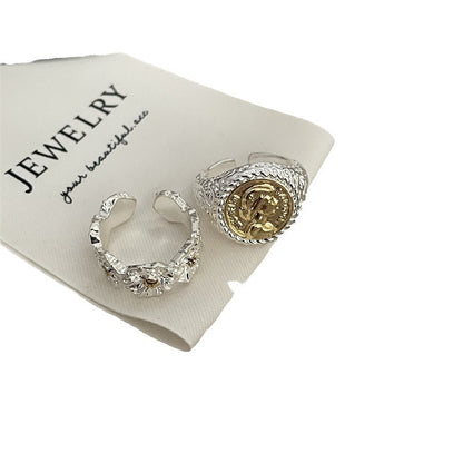 Style Korean Niche Design Pattern Antique Rings