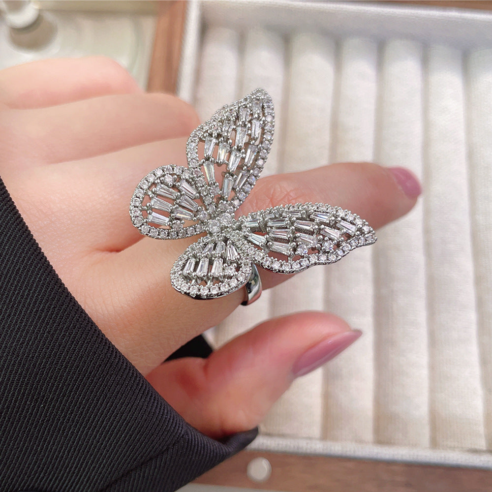 Women's Luxury Fashion Opening Zircon Adjustable Gold Rings