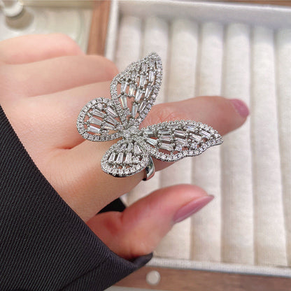 Women's Luxury Fashion Opening Zircon Adjustable Gold Rings
