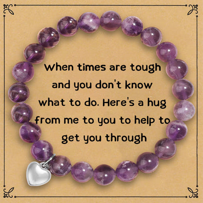 Gift Rhodochrosite Stone Handmade Beaded Amethyst Bracelets